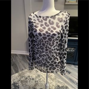 NWT BHWM Leopard Top in Black and White size Large.